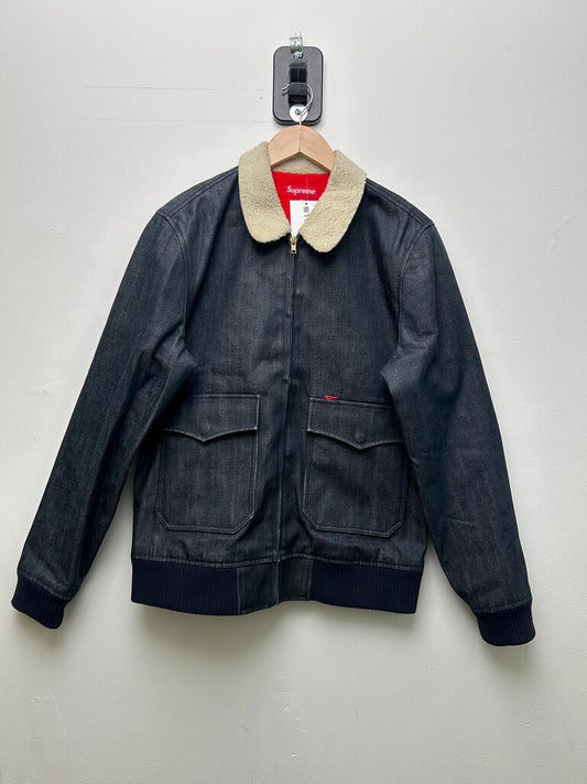 Preowned Supreme Raw Denim Zip Jacket Size Medium