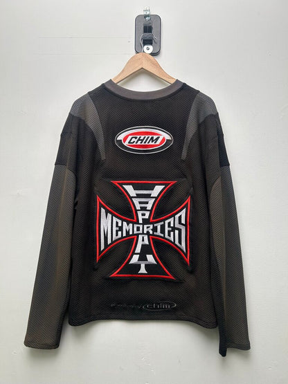 Preowned HMDD Moto Jersey Black Red Size Large