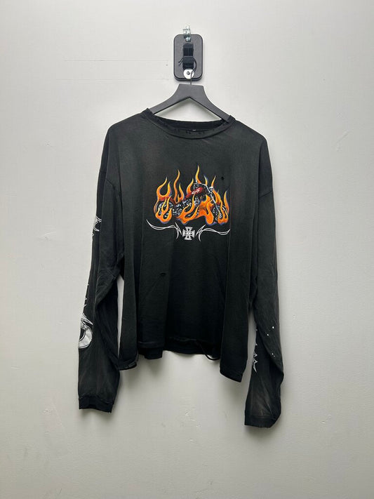 New HMDD Motorcylcle Flame L/S Size XXL