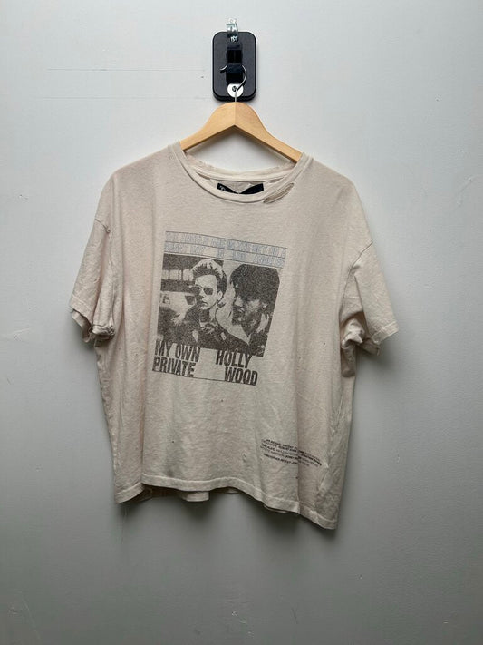 New Paly Hollywood Sunny Day Distressed Cream Tee sz.M