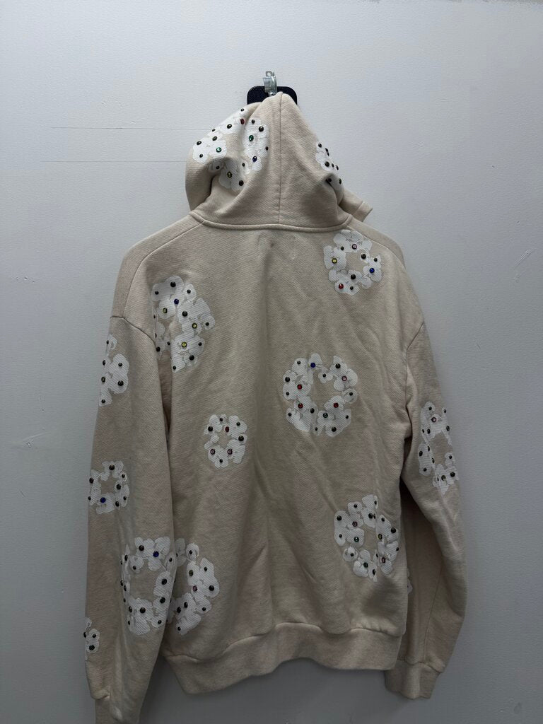 Preowned Denim Tears Cream Rhinestone Zip sz.XL