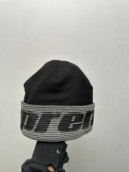 Preowned Supreme Black Grey Big Logo Beanie