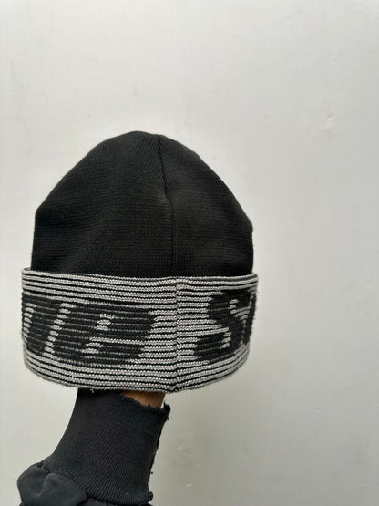 Preowned Supreme Black Grey Big Logo Beanie