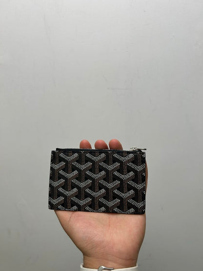 New Goyard Bourbon Black Zip Card Holder