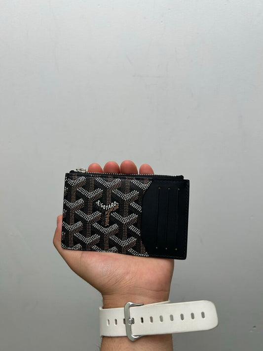 New Goyard Bourbon Black Zip Card Holder