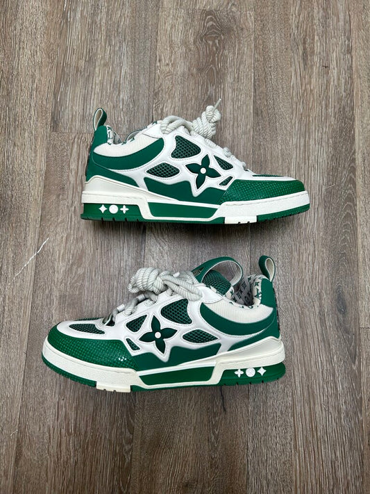 Preowned Louis Vuitton Skate Green Grey Size 8.5LV (10.5M) (No Box)