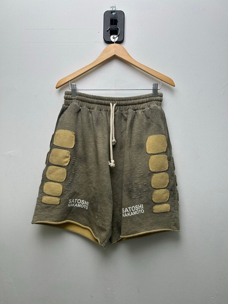 New Satoshi Sweatshorts Grey Cream Size Large