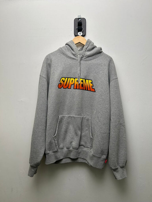 Preoned Suprem Grey Orange Hoodie Size XL