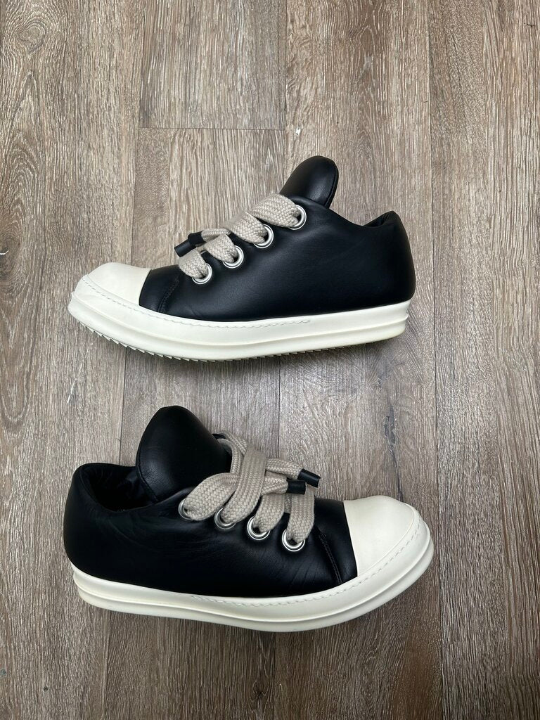 Preowned Rick Owens Jumbo Fat Lace Padded Black Milk Ramone Low sz.44.5