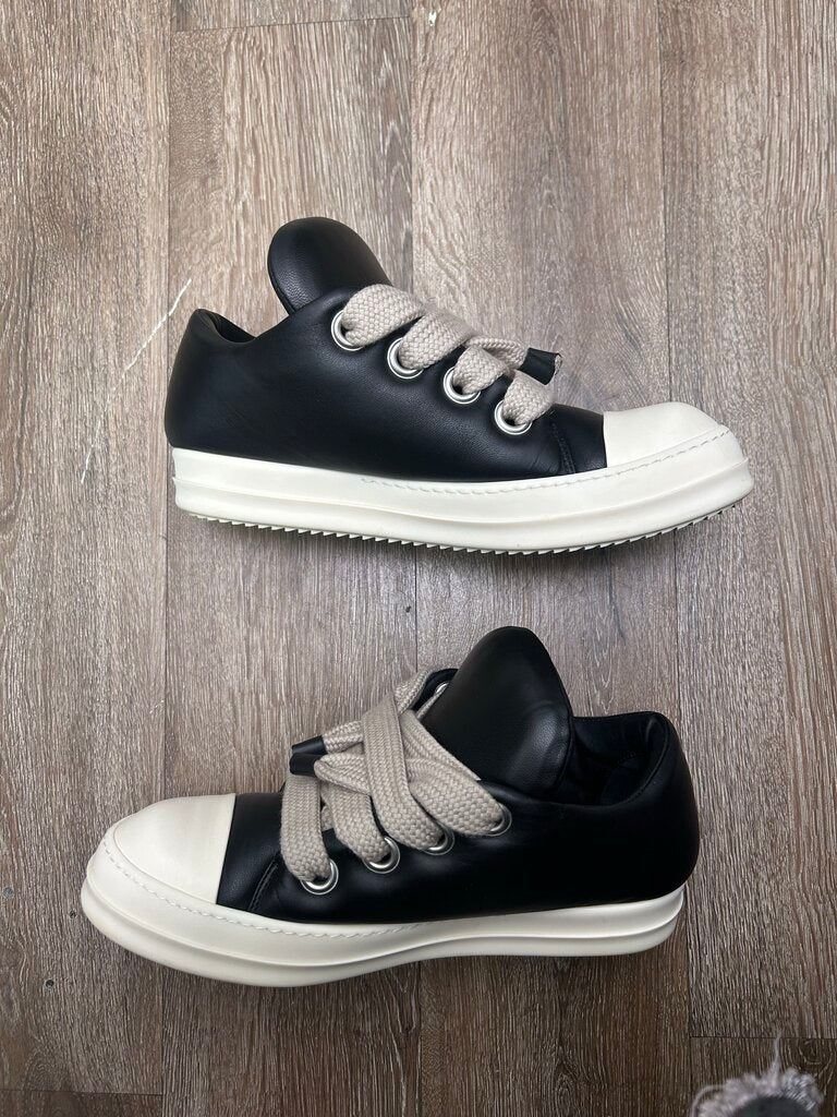 Preowned Rick Owens Jumbo Fat Lace Padded Black Milk Ramone Low sz.44.5