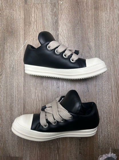 Preowned Rick Owens Jumbo Fat Lace Padded Black Milk Ramone Low sz.44.5