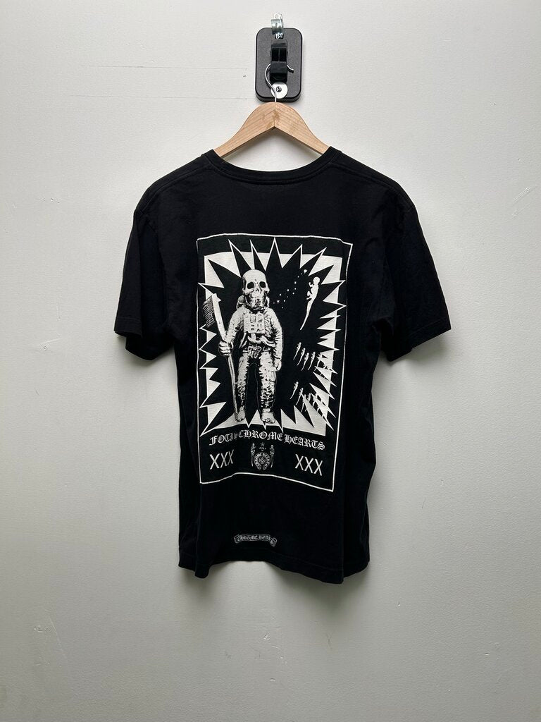Preowned Chrome Hearts Foti Toothbrush Black White Tee sz.L