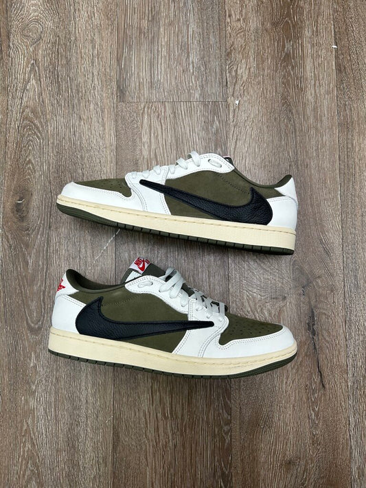 Preowned Jordan 1 Low Travis Scott Olive Sz.9.5