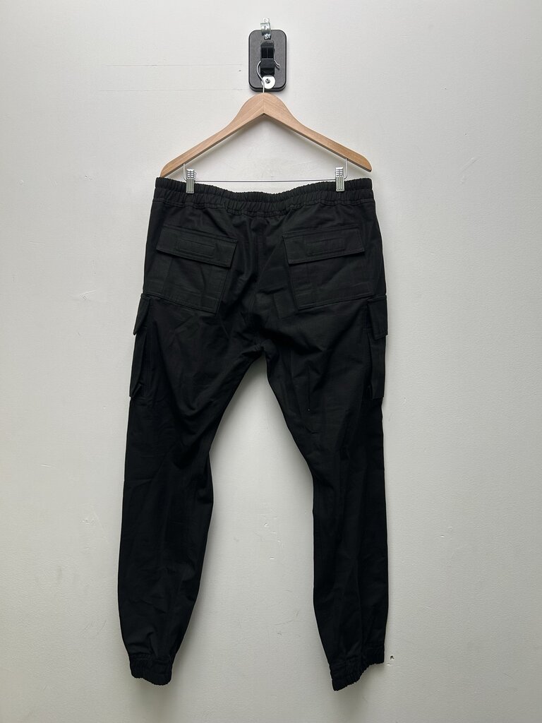 Preowned Rick Owens Black Canvas Cargo Joggers Sz.XXL