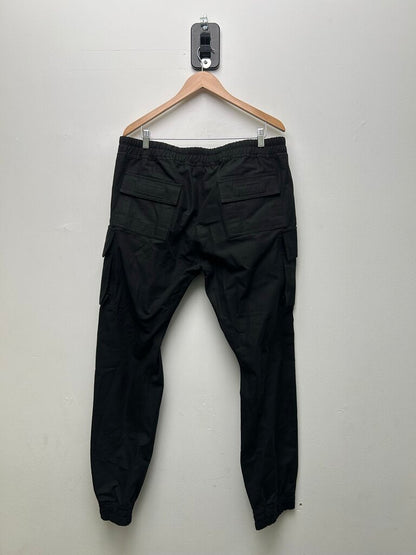 Preowned Rick Owens Black Canvas Cargo Joggers Sz.XXL