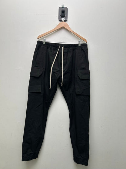 Preowned Rick Owens Black Canvas Cargo Joggers Sz.XXL