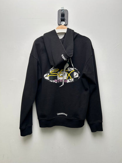 Preowned Chrome Hearts Black Sex Records Matty Hoodie Size Large