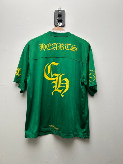 Preowned Chrome Hearts Green Yellow Mesh Short Sleeve Jersey Size Large