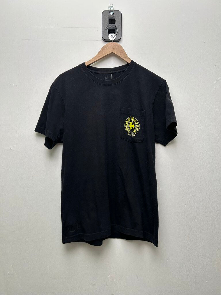 Preowned Chrome Hearts Black Yellow Hollywood Tee Size Medium