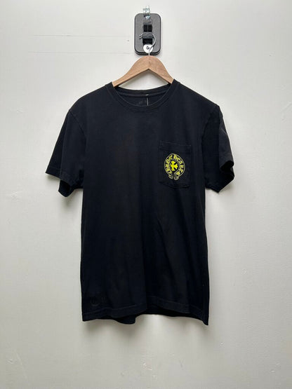 Preowned Chrome Hearts Black Yellow Hollywood Tee Size Medium