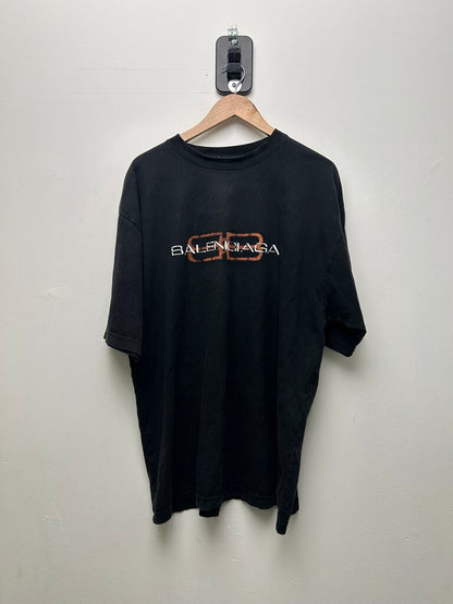 New Balenciaga Black Brown BB Tee Size Large