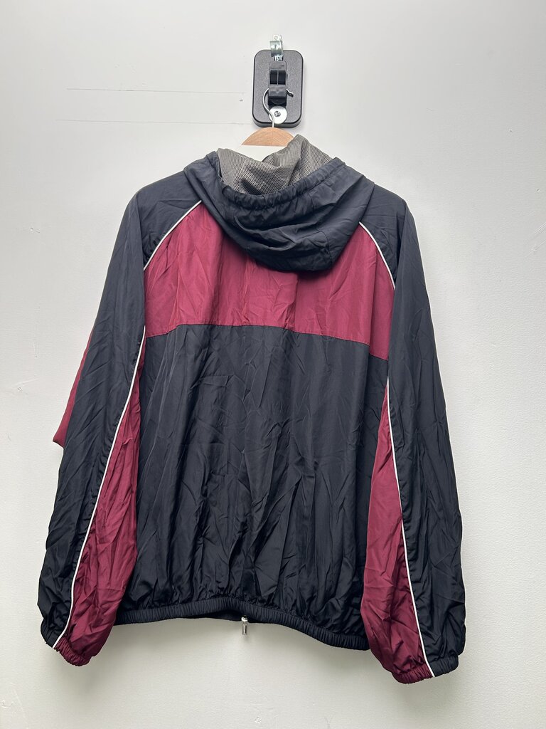 Preowned Miu Miu Black Red Nylon Zip Windbreaker Size 40