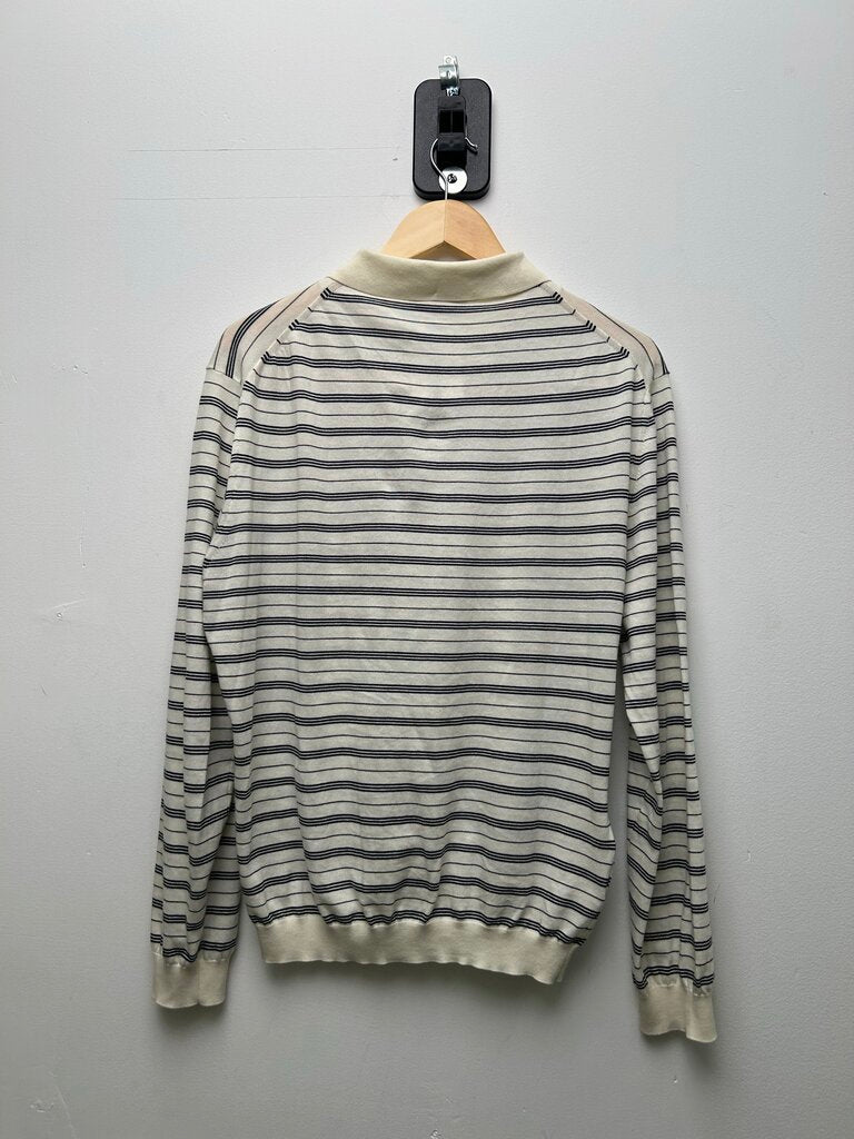 Preowned Miu Miu White Stripe Button Up Size