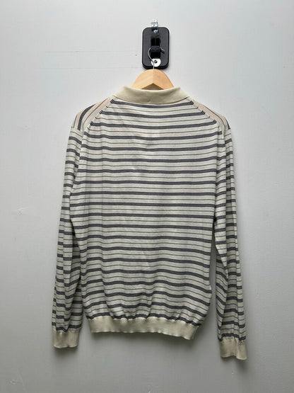 Preowned Miu Miu White Stripe Button Up Size