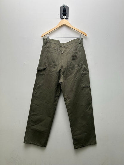 Preowned Miu Miu Grey/Olive Carpenter Pants Size 44 (34US)