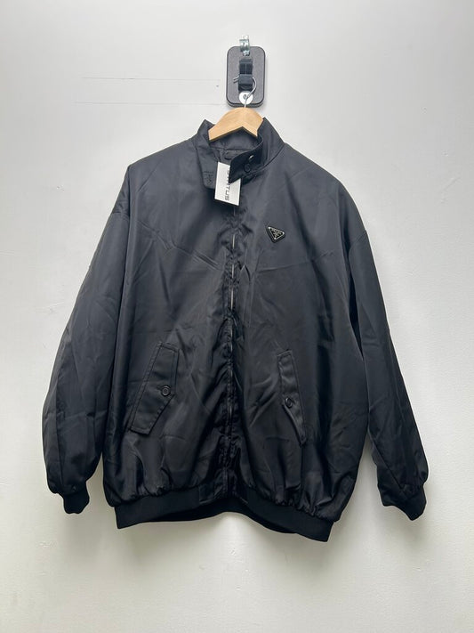 Preowned Prada Black Nylon Zip Work Jacket Size Medium
