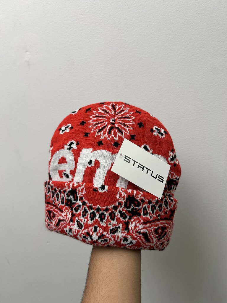 New Supreme Red Bandana Beanie