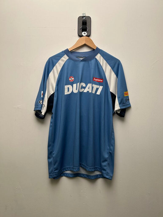 New Supreme Ducati Blue Short Sleeve Jersey Size Large