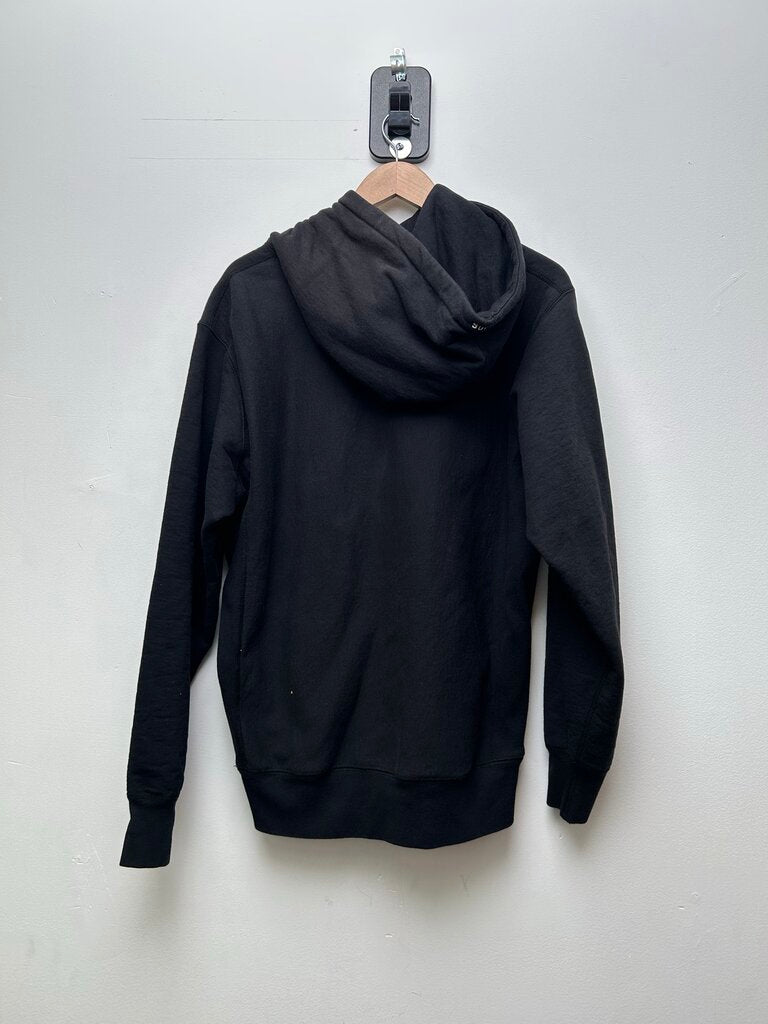 Preowned Supreme Black White Swirl S Logo Hoodie Sz.Large