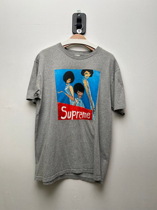 Preowned Supreme Grey 3 Girls Tee Sz.Large