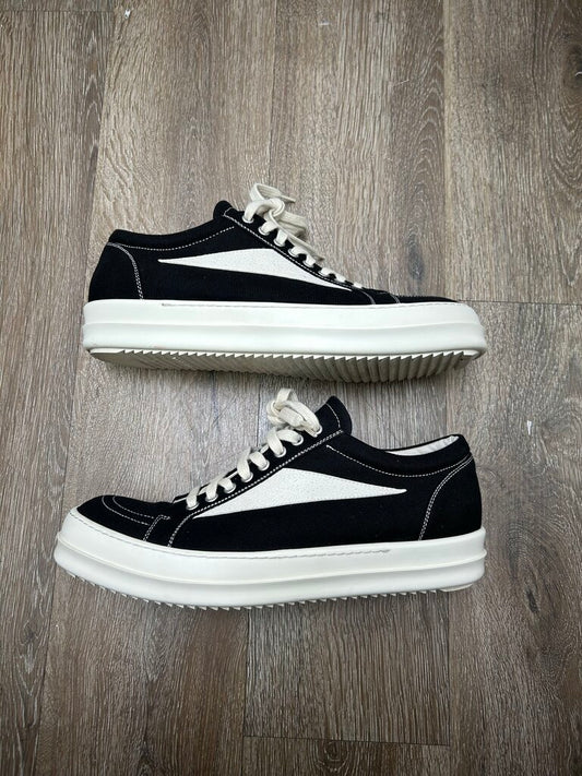 Preowned Rick Owens Black White Vans Sz.43.5 (Rep Box)