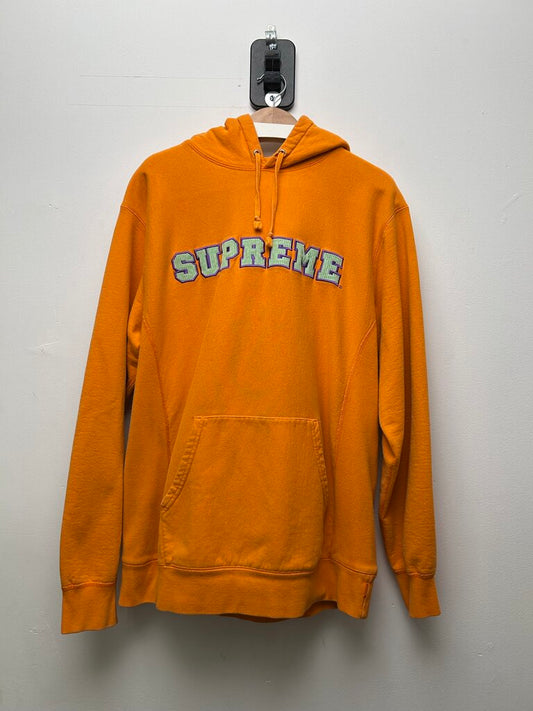 Preowned Supreme Orange Purple Hoodie Size XL