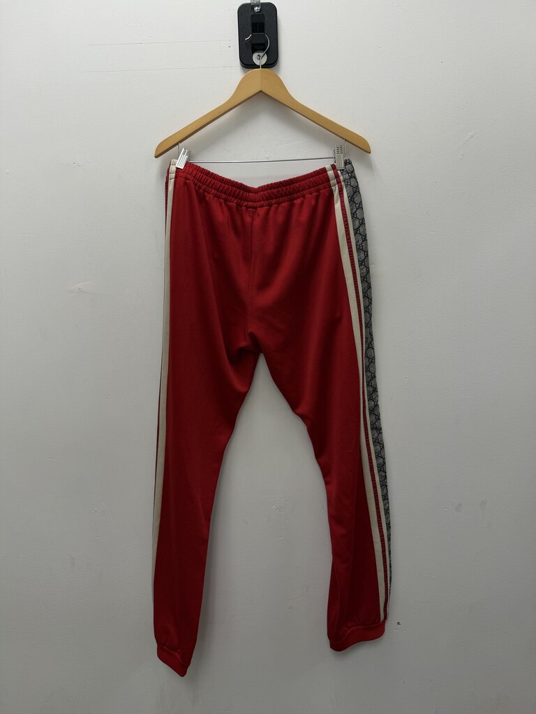 Preowned Gucci Red Monogram Track Pants Size Large