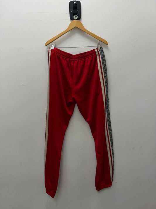 Preowned Gucci Red Monogram Track Pants Size Large