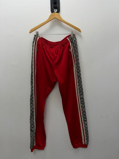 Preowned Gucci Red Monogram Track Pants Size Large