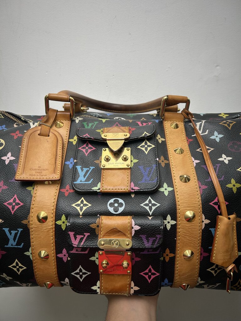 Louis Vuitton Murakami Multicolor Black Stud Keepall