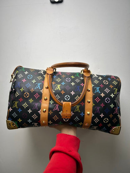 Louis Vuitton Murakami Multicolor Black Stud Keepall