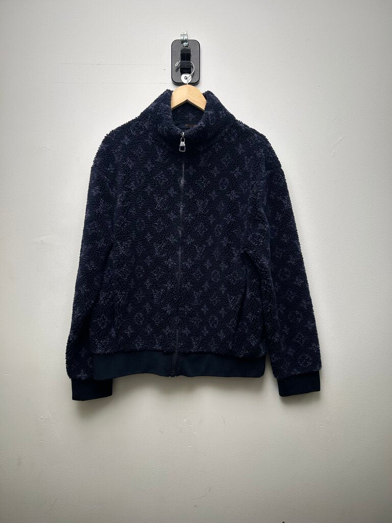 Preowned Louis Vuitton Blue Navy Monogram Sherpa sz.M