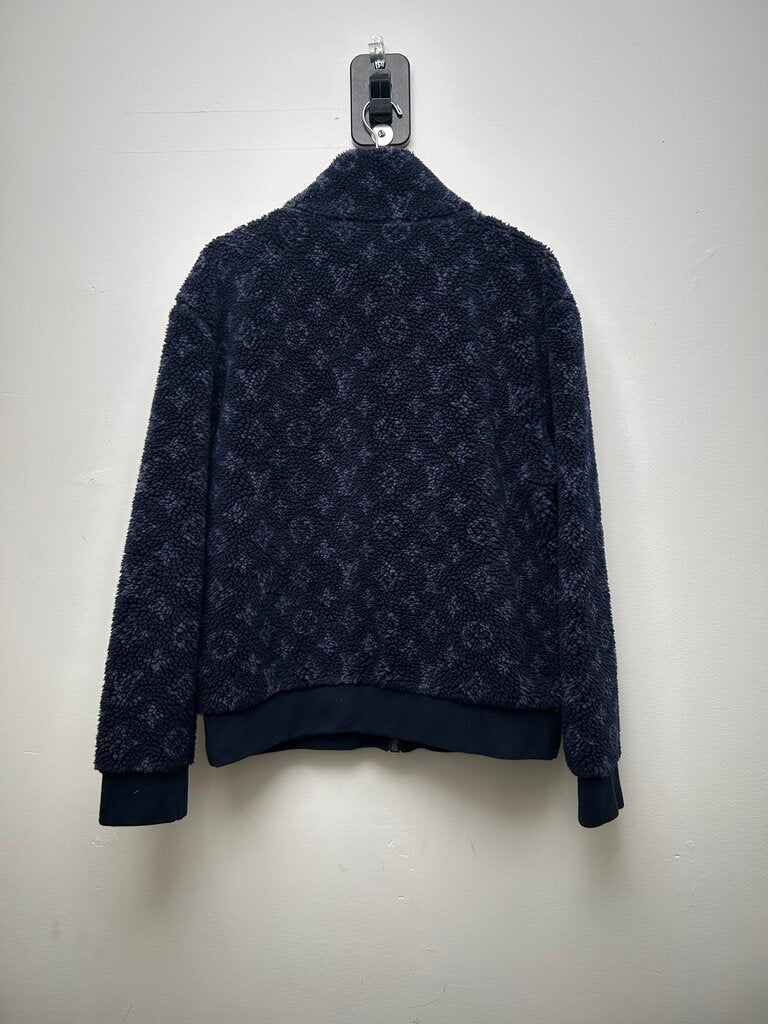 Preowned Louis Vuitton Blue Navy Monogram Sherpa sz.M