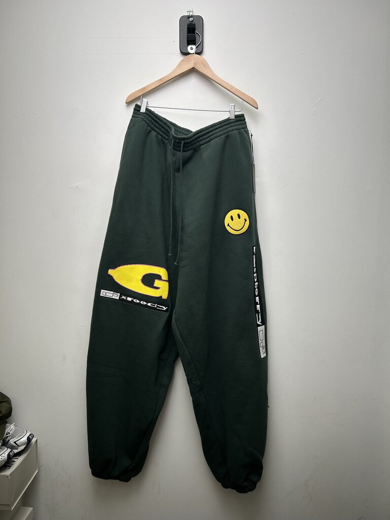 New Gv Gallery Greedy Unit Green Smiley Sweatpants Size Medium