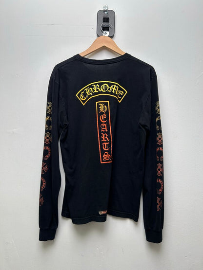 Preowned Chrome Heart Black Vertical Gradient Longsleeve Sz L