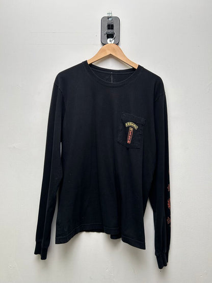 Preowned Chrome Heart Black Vertical Gradient Longsleeve Sz L