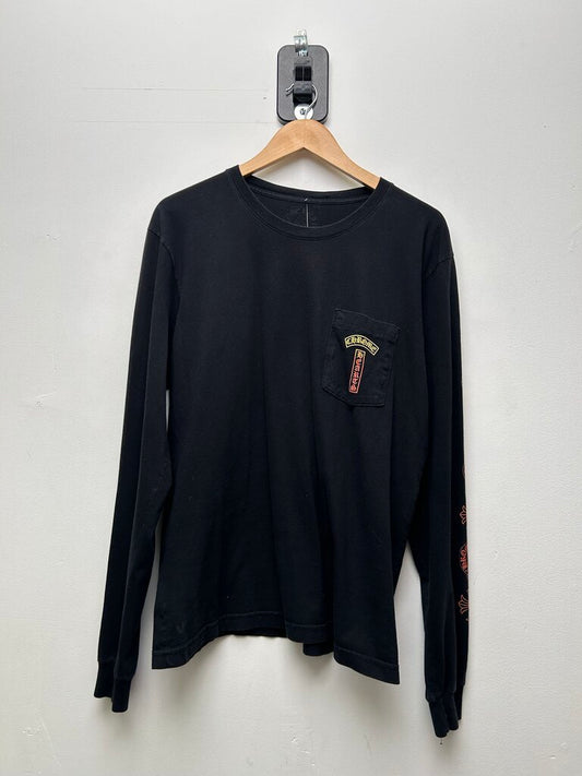 Preowned Chrome Heart Black Vertical Gradient Longsleeve Sz L