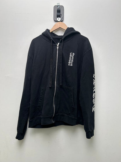 Preowned Chrome Hearts Black Vertical Logo Zip Size Medium