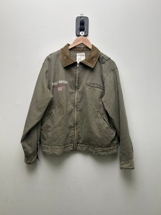 Preowned 74 Is War Rugby Sport Olive Jacket sz.M