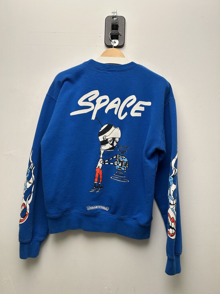 Preowned Chrome Hearts Matty Boy Blue Space Crewneck Sz.Small